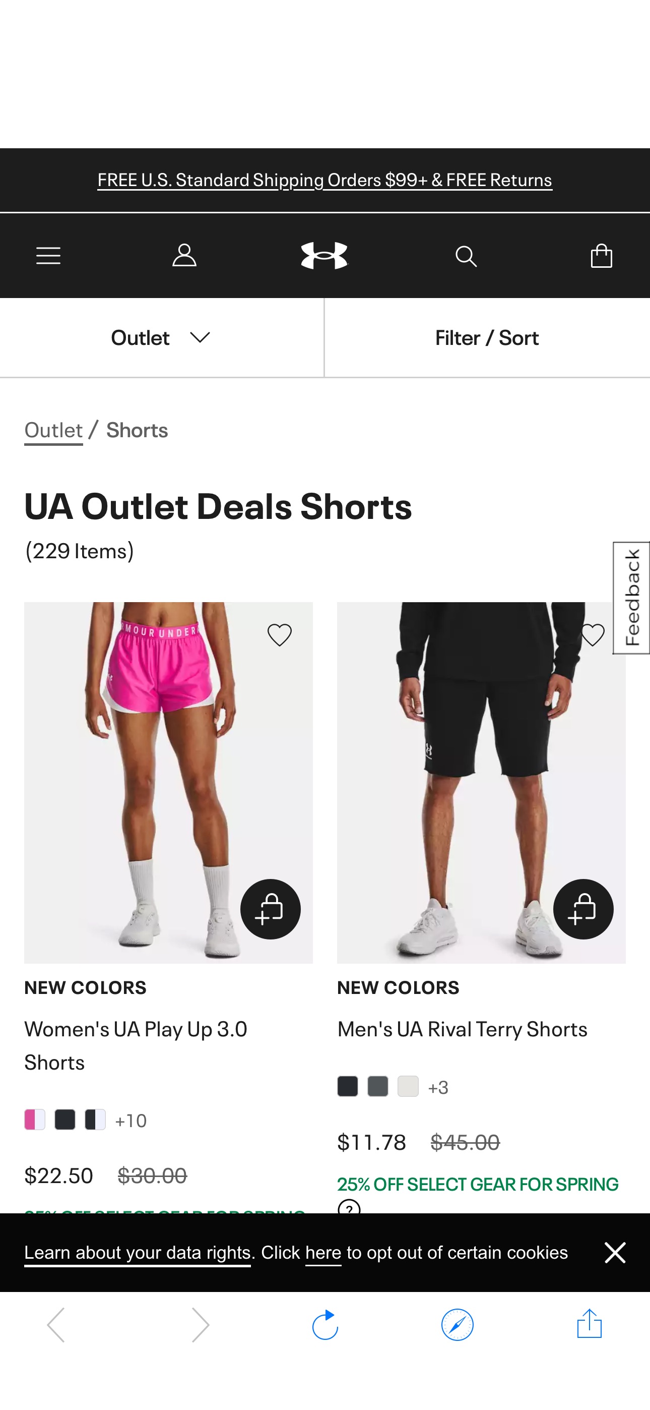 UA Outlet Deals - Shorts | Under Armour Check out this collection of shorts for men and women and get a pair starting at $7 when you add code 30FORYOU at checkout at UnderArmour.com.