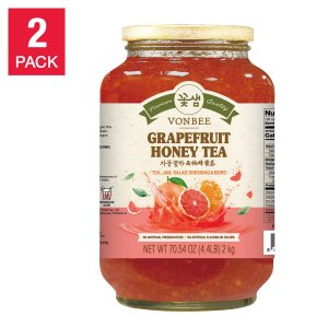 Vonbee Grapefruit Honey Tea 2 cans 4.4 lbs discount sale