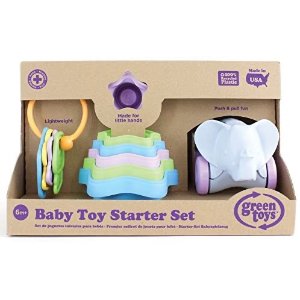 $16.94 婴儿玩具套装 Amazon.com: Green Toys Baby Toy Starter Set (First Keys, Stacking Cups, Elephant): Toys & Games