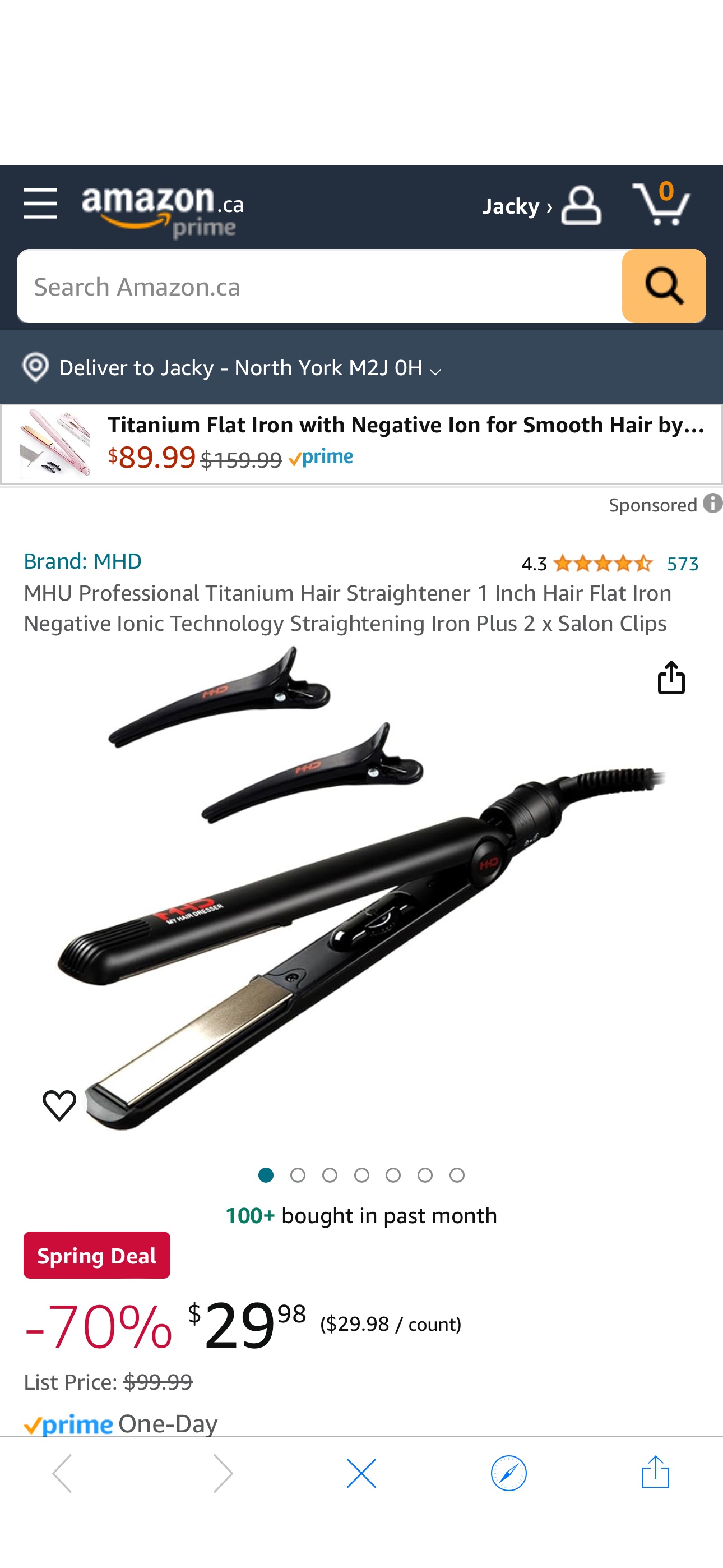 MHU Professional Titanium Hair Straightener 1 Inch Hair Flat Iron Negative Ionic Technology Straightening Iron Plus 2 x Salon Clips : Amazon.ca: Beauty & Personal Care