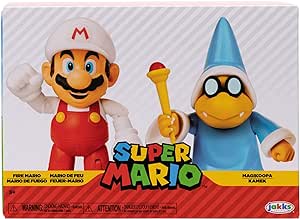Amazon.com: Super Mario Nintendo 4&quot; Action Figure 2 Pack - Fire Mario Vs.Magikoopa : Video Games