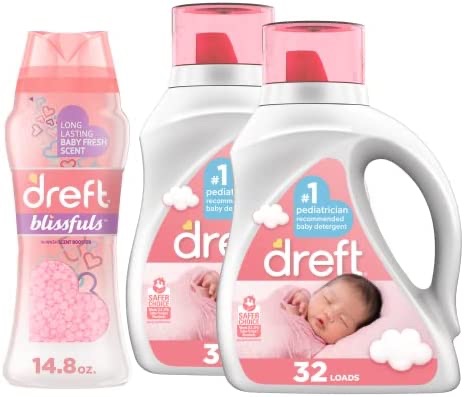 Amazon 现有Dreft 1段新生儿洗衣液46oz（两瓶装）和香豆 14.8oz， 原价$30.32