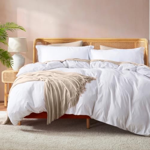 Amazon.com: Nestl White Duvet Cover Full Size - Soft Double Brushed Full Size Duvet Cover Set, 3 Piece, with Button Closure, 1 Duvet Cover 80x90 inches and 2 Pillow Shams : Home & Kitchen