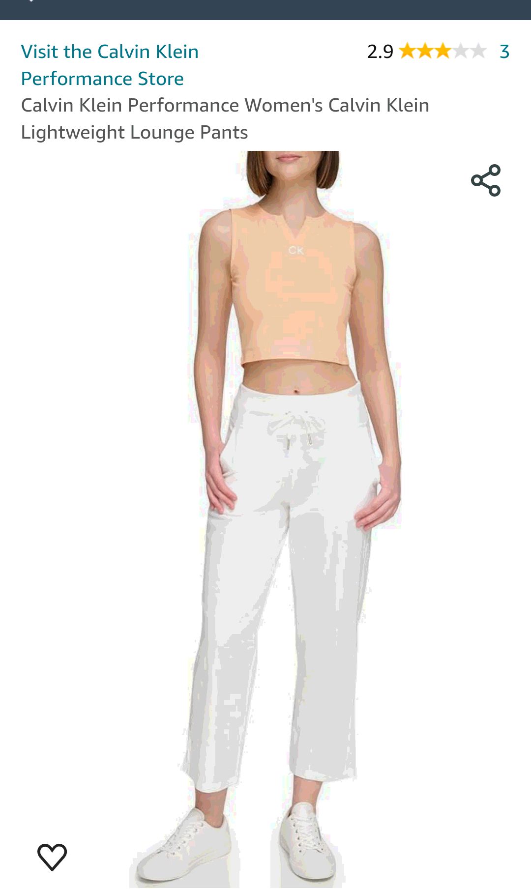 Calvin Klein Performance Women's Calvin Klein Lightweight Lounge Pants, Stardust at Amazon Women’s Clothing store