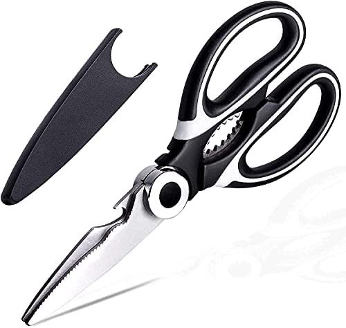 FYSHFLYER  Multi Purpose Strong Stainless Steel Kitchen Utility Scissors with Cover Poulry