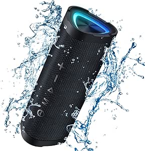 Vanzon Bluetooth Speakers V40 Portable Wireless Speaker V5.0 with 24W Loud Stereo Sound, TWS, 24H Playtime &amp; IPX7 Waterproof, Suitable for Travel, Home and Outdoors-Black