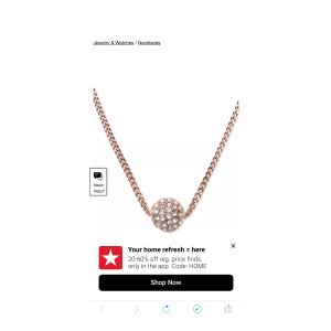 $32 紀梵希 Givenchy Crystal Fireball Pendant Necklace 16 + 2 extender