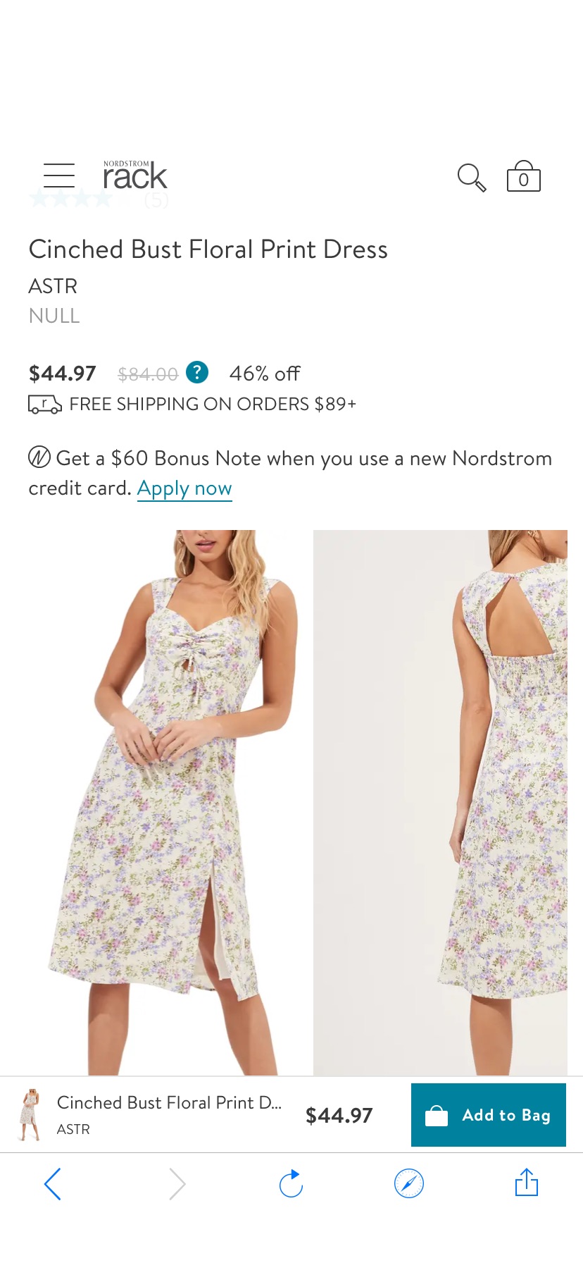 Cinched Bust Floral Print Dress | Nordstromrack 清凉一下裙子