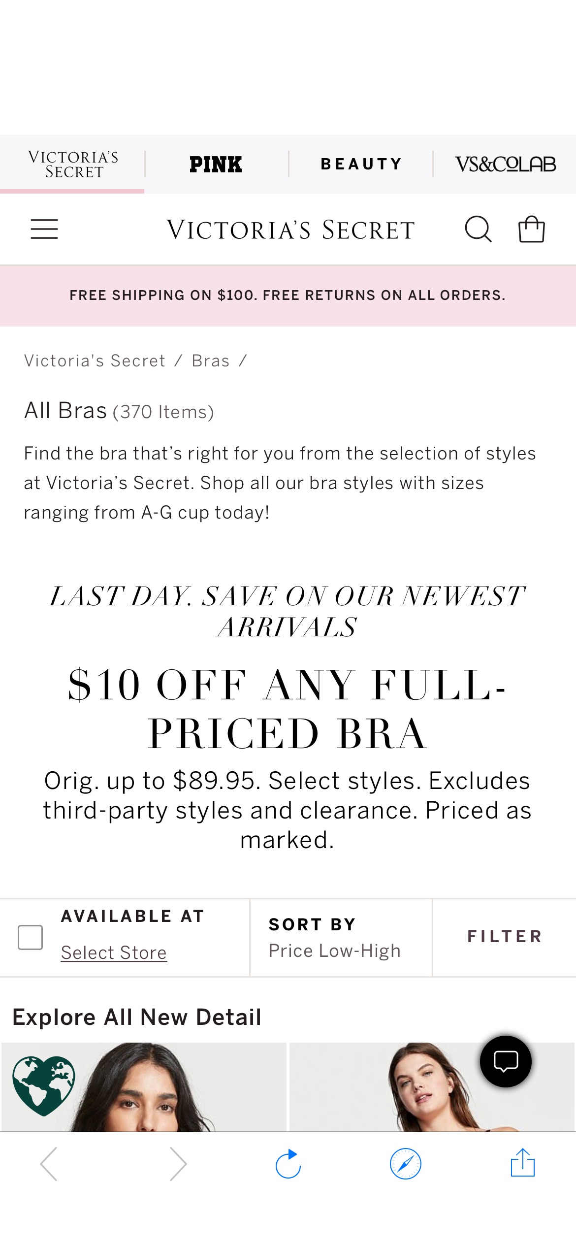 Shop All Bra Styles | Best Bras A-G Cup | Victoria's Secret