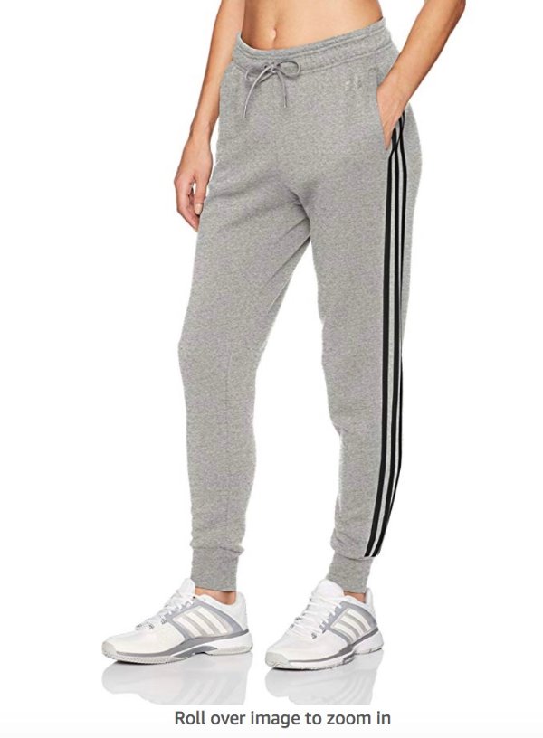 adidas Women's Athletics Essential Cotton Fleece 3-Stripe Jogger Pants