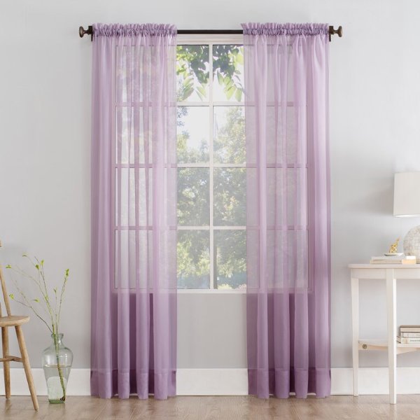 Marjorie Sheer Voile Curtain, Single Panel, 59"w x 84"