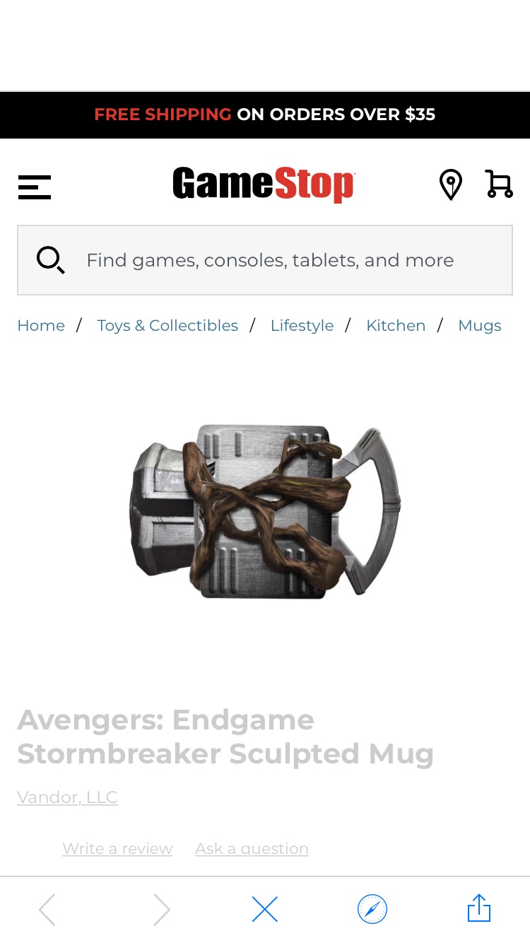 Avengers: Endgame Stormbreaker Sculpted Mug | GameStop雷神马克杯