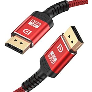 DisplayPort Cable 10ft,Capshi 4K DP Cable Nylon Braided -(4K@60Hz, 2K@144Hz) Gold-Plated DP to DP Cable