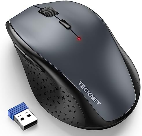 Amazon.com: TECKNET Wireless Mouse, 2.4G USB Computer Mouse with 6-Level Adjustable 3200 DPI, 30 Months Battery, Ergonomic Grips, 6 Buttons Portable for PC, Chromebook, Mac - Grey : Electronics