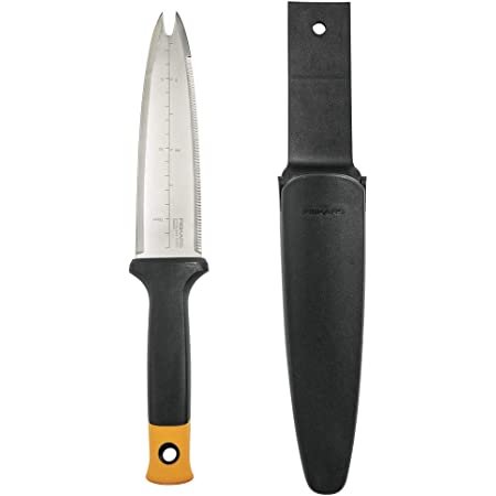 Fiskars 340130-1001 Garden Hori Knife with Sheath, Black