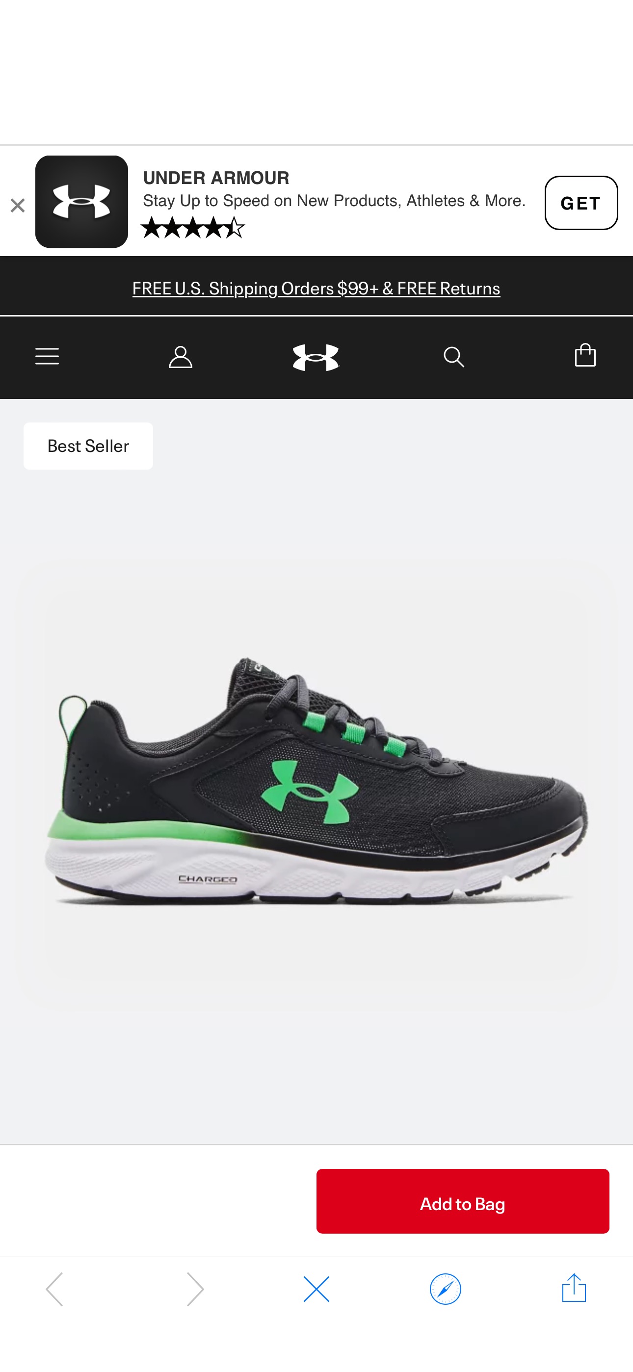 Men's UA Charged Assert 9 Running Shoes | Under Armour 折扣码 EXTRA40