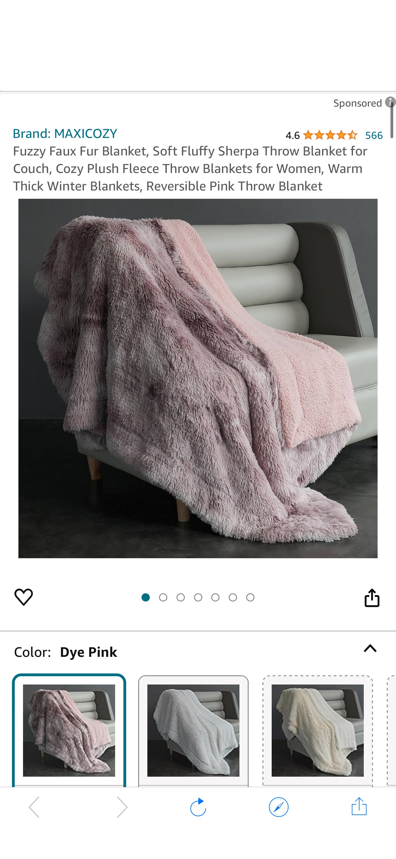 Amazon.com: MAXICOZY Fuzzy Faux Fur Blanket, Soft Fluffy Sherpa Throw Blanket for Couch, Cozy Plush Fleece Throw Blankets 
Use Code 509D534Z