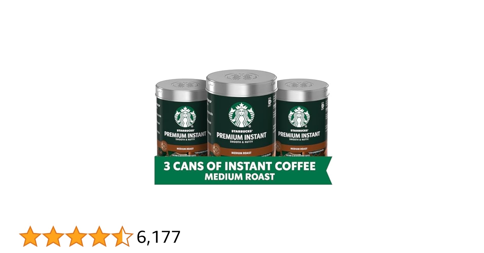 星巴克优质速溶咖啡，中度烘焙，100% 阿拉比卡咖啡豆，3 包（每包 3.17 盎司）

折后$16.xx，点击优惠券