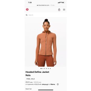 $89.99 Lululemon 经典 Hooded Define Jacket *Nulu 特价!码全!