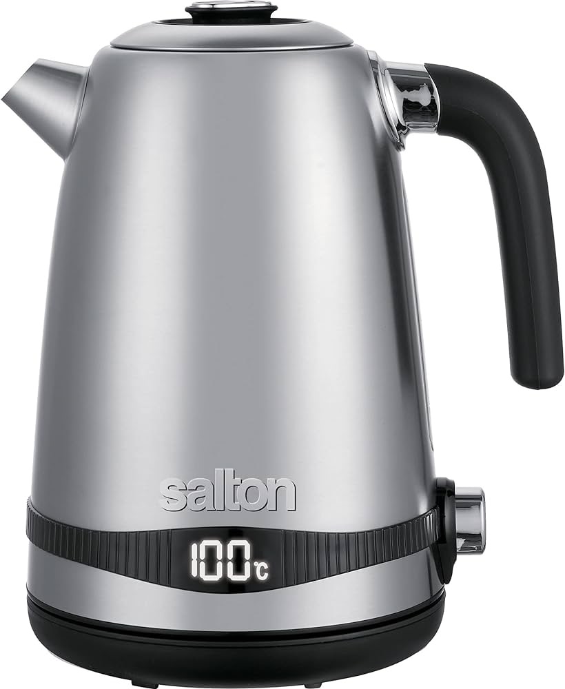 Salton Cordless Electric Stainless Steel Kettle with Innovative Dial Variable Temperature Control, 1.7 Liter with Automatic Shut-Off and Boil-Dry Protection (JK2038) : Amazon.ca: Home