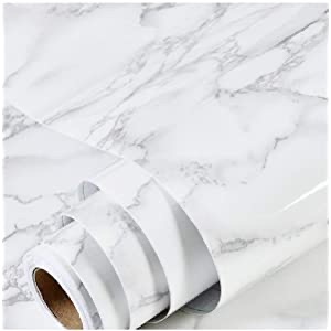 Amazon.com: Marble Paper Granite Gray/White Wallpaper Roll (24" x 118") Kitchen Countertop Cabinet Furniture is Renovated Thick PVC Easy to Remove Without Leaving Glue Upgrade:贴纸