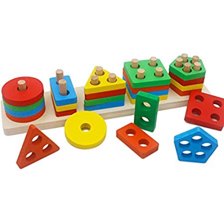 BettRoom Wooden Educational Preschool Toddler Toys儿童积木玩具