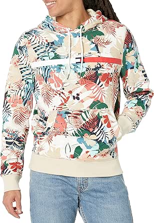 Tommy Hilfiger mens Flag Stripe Hoodie Hooded Sweatshirt, Palamino, X-Small US at Amazon Men’s Clothing store