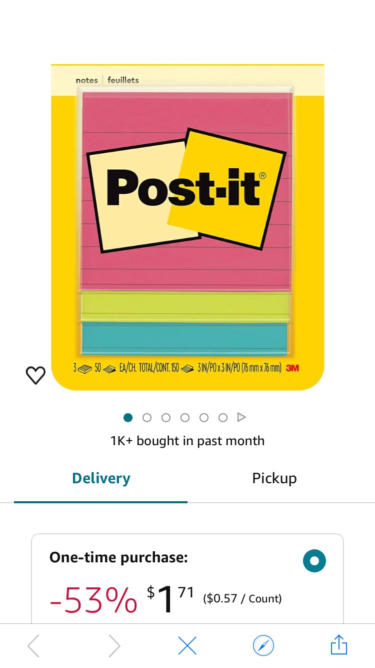 Amazon.com : Post-it Notes, 3x3 in, 3 Pads, America's #1 Favorite Sticky Notes, Poptimistic Collection, Bright Colors (Magenta, Pink, Blue, Green), Clean Removal, Recyclable (6301-B) : Sticky Note Dis