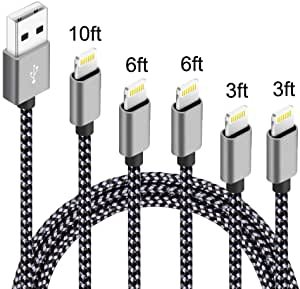 USB-A转Lighting 尼龙数据线 4根 (0.9米x1 1.8米x2 3米x1)