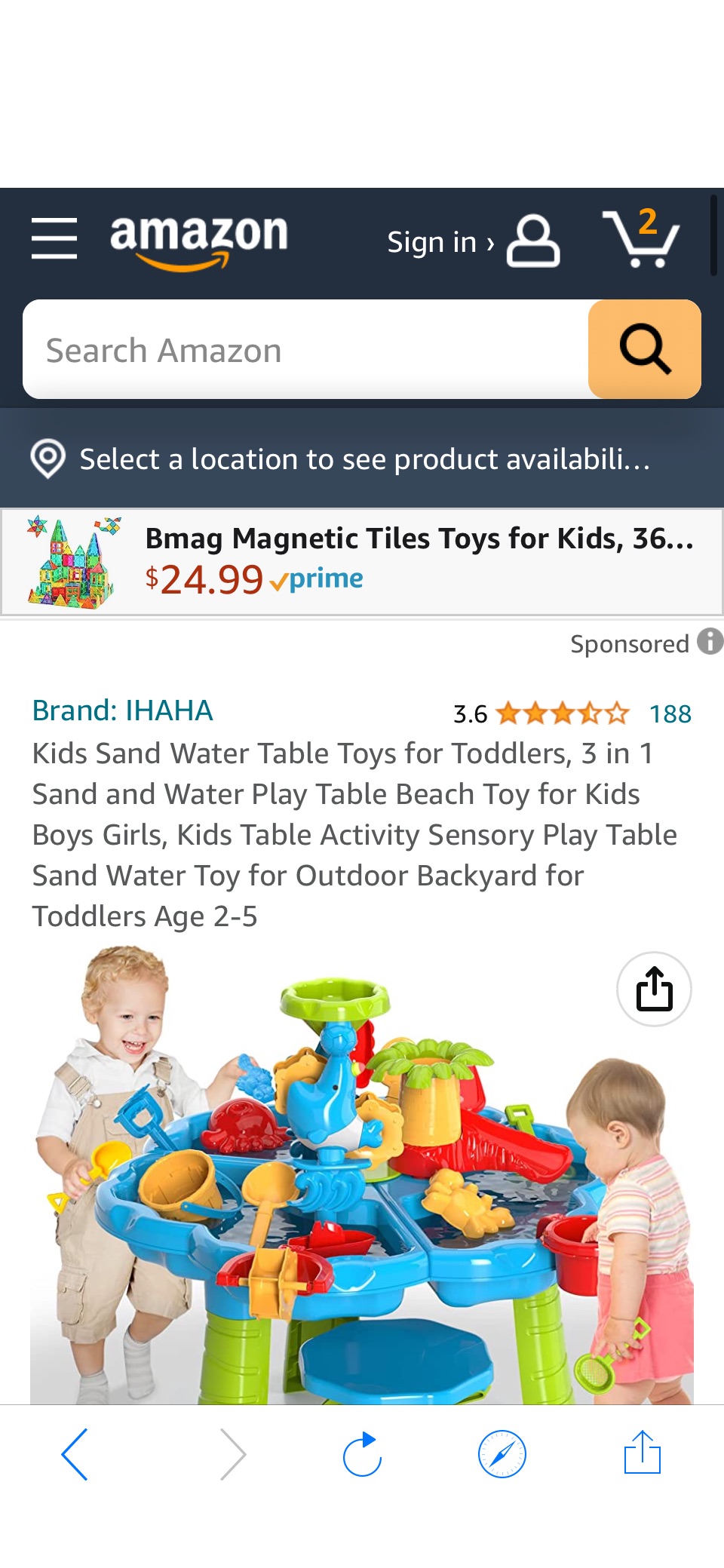 Amazon.com: Kids Sand Water Table Toys for Toddlers, 3 in 1 Sand and Water Play Table Beach Toy for Kids Boys Girls, Kids Table Activity Sensory Play原价99.99