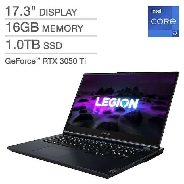 Lenovo LEGION 5 17.3" Gaming Laptop - 11th Gen Intel Core i7-11800H - GeForce RTX 3050 Ti - 144Hz 1080p - Windows 11 - Phantom Blue | Costco