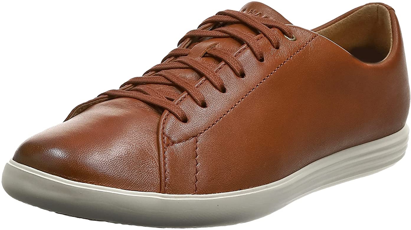 Amazon.com | Cole Haan Men's Grand Crosscourt II Sneakers, Tan Leather Burnsh, 8 | Fashion Sneakers男士皮鞋