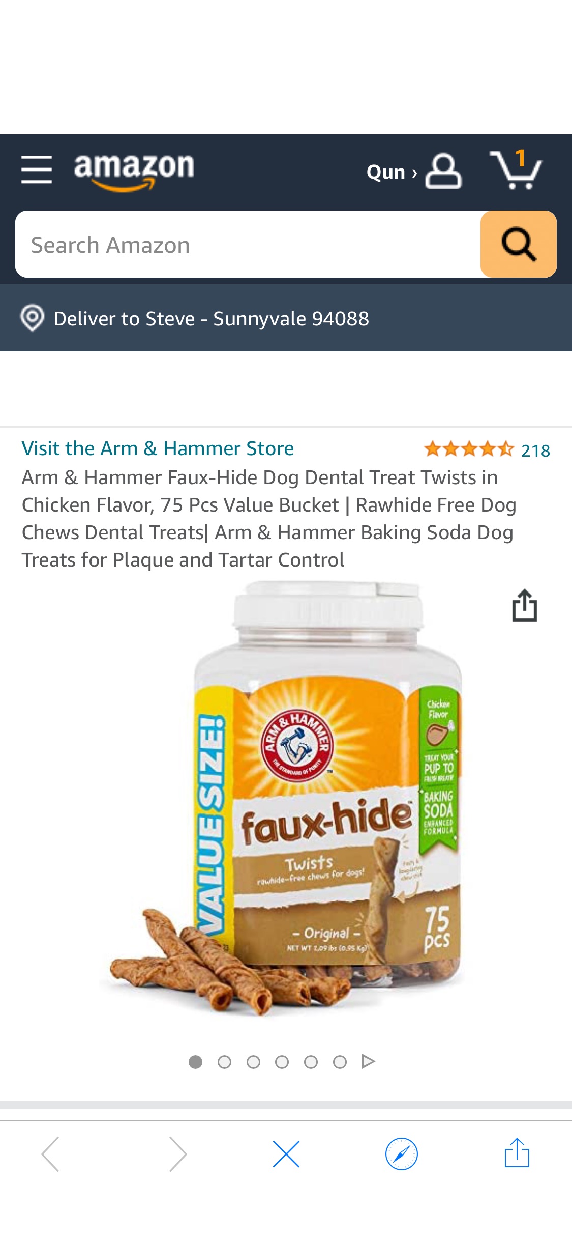 Amazon.com: Arm & Hammer Faux-Hide Dog Dental Treat Twists in Chicken Flavor, 75 Pcs Value Bucket | Rawhide Free Dog Chews 我Dental Treats| Arm & Hammer Baking