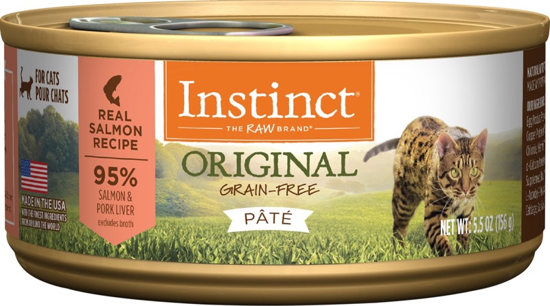 Instinct original 三文鱼，一大罐不到2刀。Instinct by Nature's Variety Original Grain-Free Real Salmon Recipe Natural Wet Canned Cat Food, 5.5-oz, case of 12 - Chewy.com