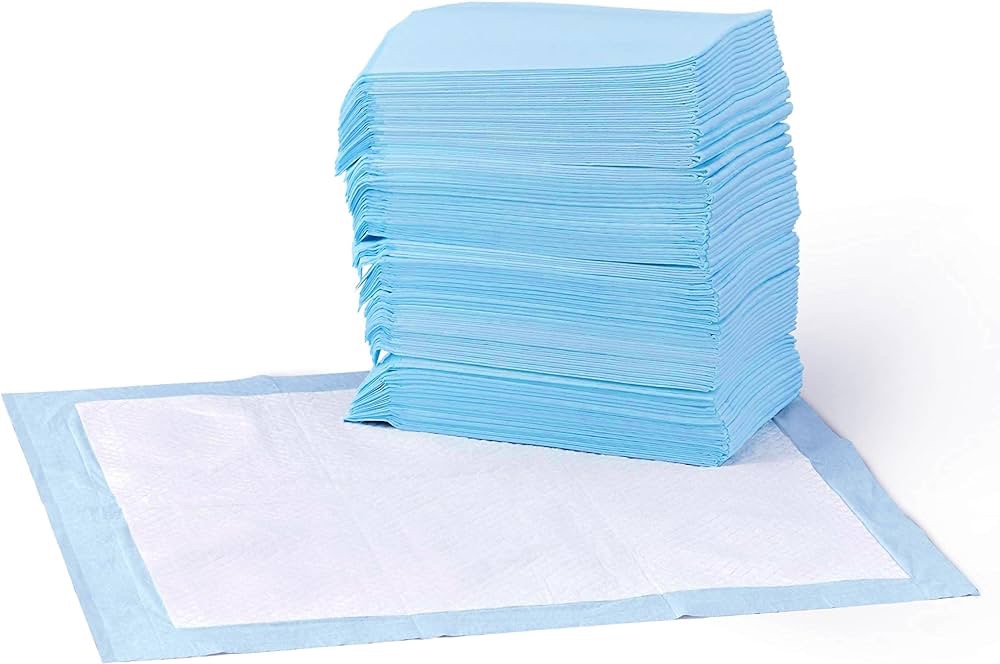 Amazon.com : Amazon Basics Dog and Puppy Pee Pads with 5-Layer Leak-Proof Design and Quick-Dry Surface for Potty Training, Standard Absorbency, Regular Size, 22 x 22 Inch - Pack of 50, Blue & White : 