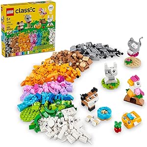 Amazon.com: LEGO Classic Creative Pets, Building Brick Animals Toy, Kids Build a Dog, Cat, Rabbit, Hamster and Bird, Easter Gift for Animal-Loving Kids Ages 5 and Up 11034 