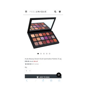 7折,折后47.4 Huda Beauty Desert Dusk Eyeshadow Palette 沙漠盘促销