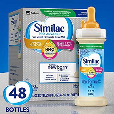 Similac Pro-Advance 婴儿配方水奶with 2'-FL Human Milk Oligosaccharide (HMO) for Immune Support, 2 fl oz (48 瓶）