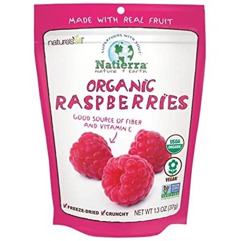NATIERRA Nature s All Foods Organic Freeze-Dried Raspberries 1.3 Ounce