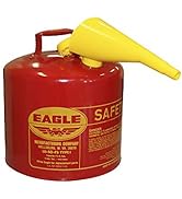 Eagle UI50FS Red Galvanized Steel Type I Gasoline Safety Can with Funnel, 5 gallon Capacity, 13.5&quot; Height, 12.5&quot; Diameter,Red: Hazardous Storage Cans: Amazon.com: Industrial &amp; Scientific