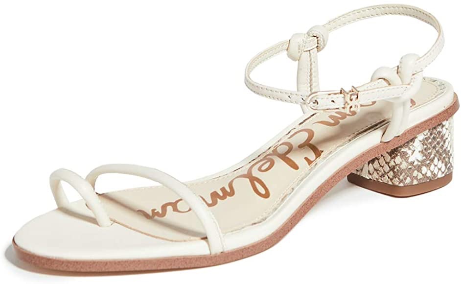 Amazon.com | Sam Edelman womens Isle Heeled Sandal White 5 M | Heeled Sandals凉鞋
