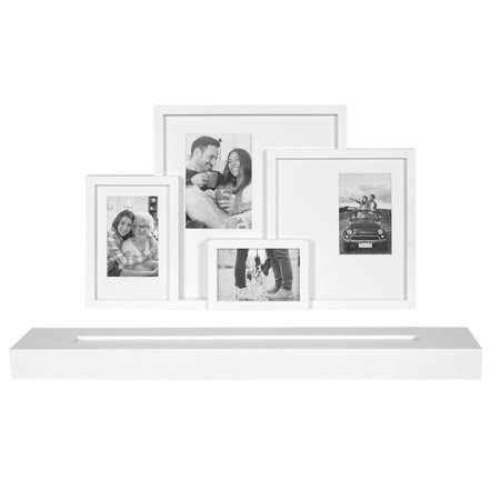 Mainstays Photo Collage with Shelf, White