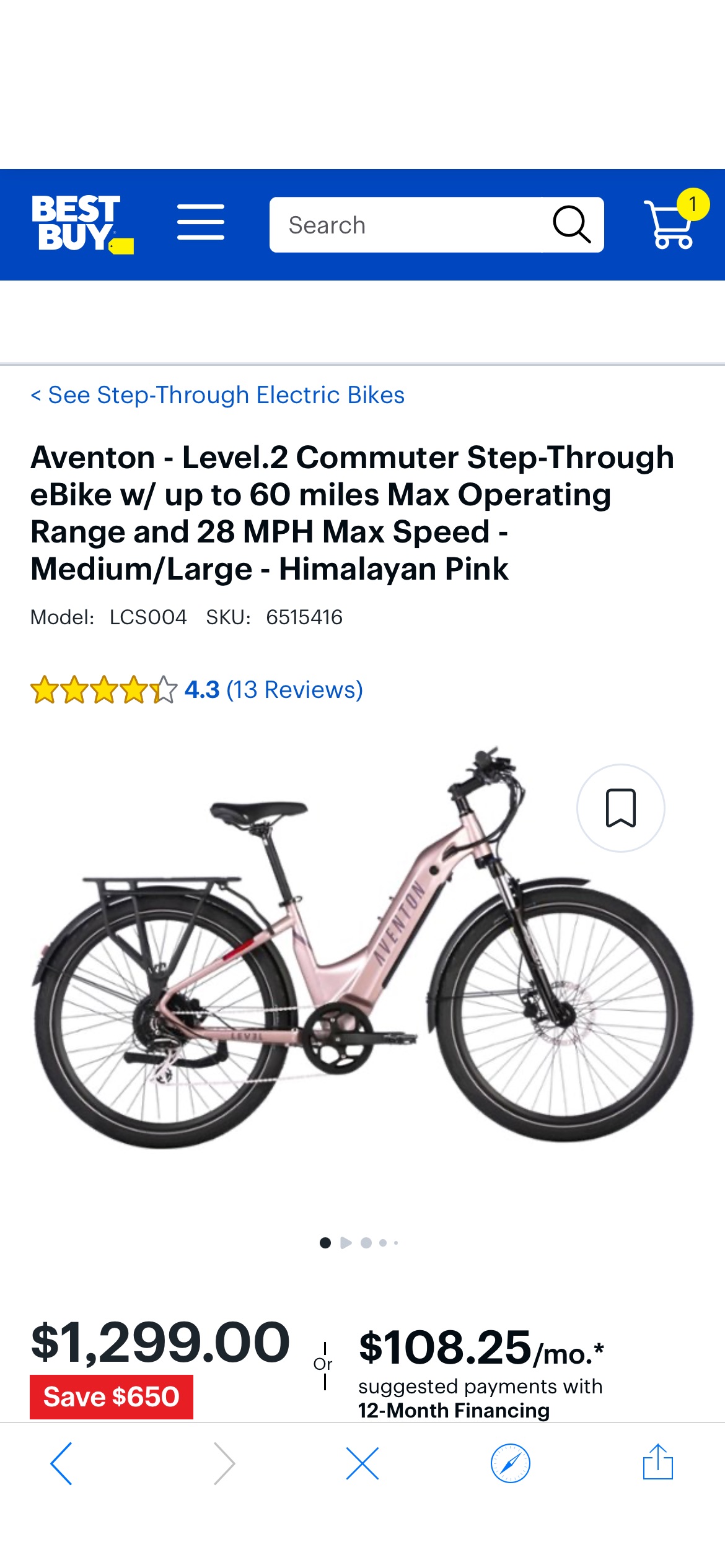 Aventon Level.2 Commuter Step-Through eBike w/ up to 60 miles Max Operating Range and 28 MPH Max Speed Medium/Large Himalayan Pink LCS004 - Best Buy