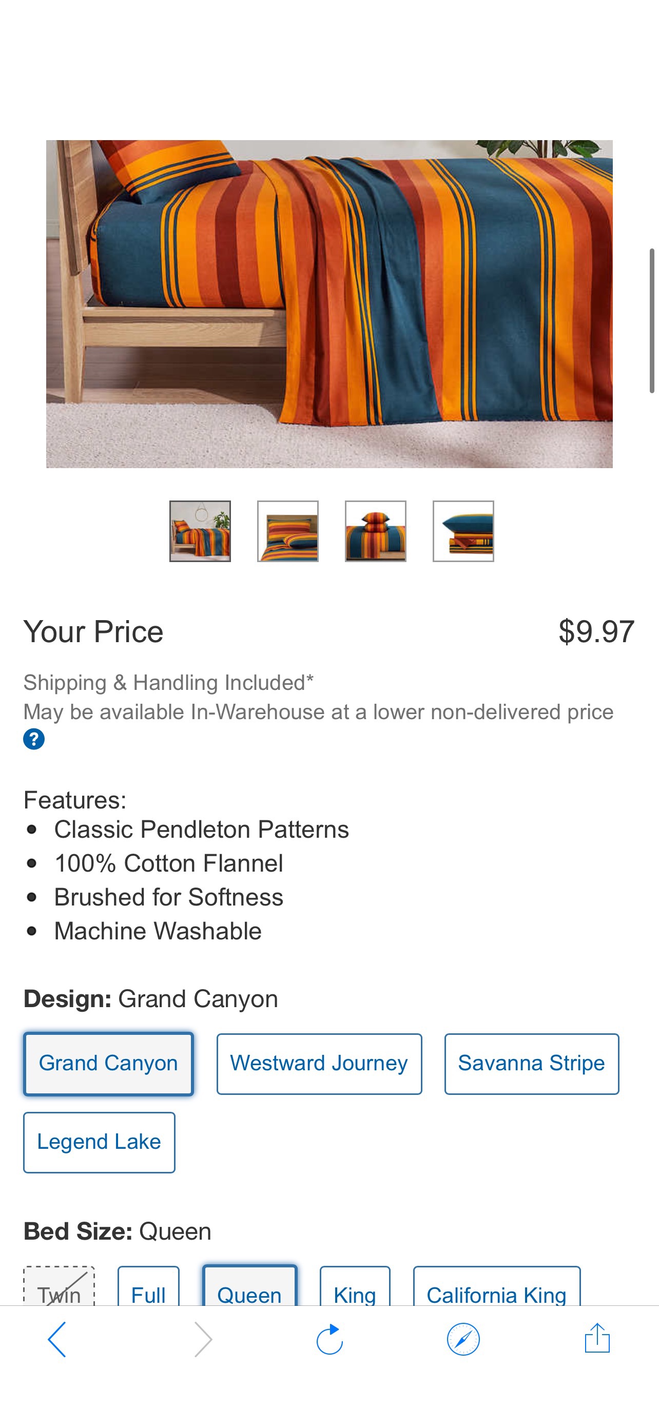 Pendleton Flannel Sheet Set | Costco