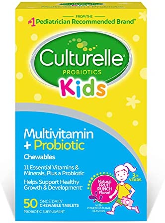Culturelle Kids Complete Chewable Multivitamin + Probiotic For Kids, Ages 3+, 50 Count, Digestive Health, Oral Health & Immune Support - With 11 Vitamins & Minerals, including Vitamin C, D3 & Zinc : Patio, Lawn & Garden