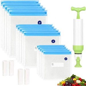 Repinsta 20pack Reusable Vacuum Food Storage Bags with 3 Sizes