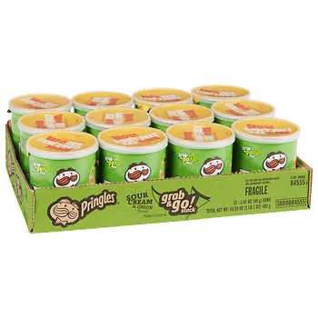 Pringles Potato Chips, Sour Cream & Onion, 1.41 oz, 12-count 品客薯片洋葱味12桶
