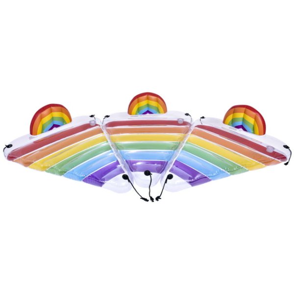 Inflatable Unisex 3-Piece Rainbow Multi-Color Lake Float