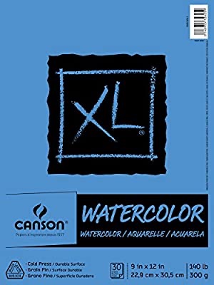 水彩纸 Amazon.com: Canson (100510941) XL Series Watercolor Pad, 9" x 12", Fold-Over Cover, 30 Sheets: Arts, Crafts & Sewing