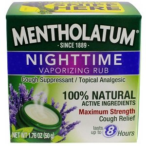 Mentholatum Nighttime Vaporizing Rub with soothing Lavender essence, 1.76 oz. (50 g)